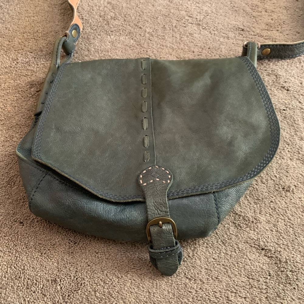 Green leather Lucky a brand crossbody